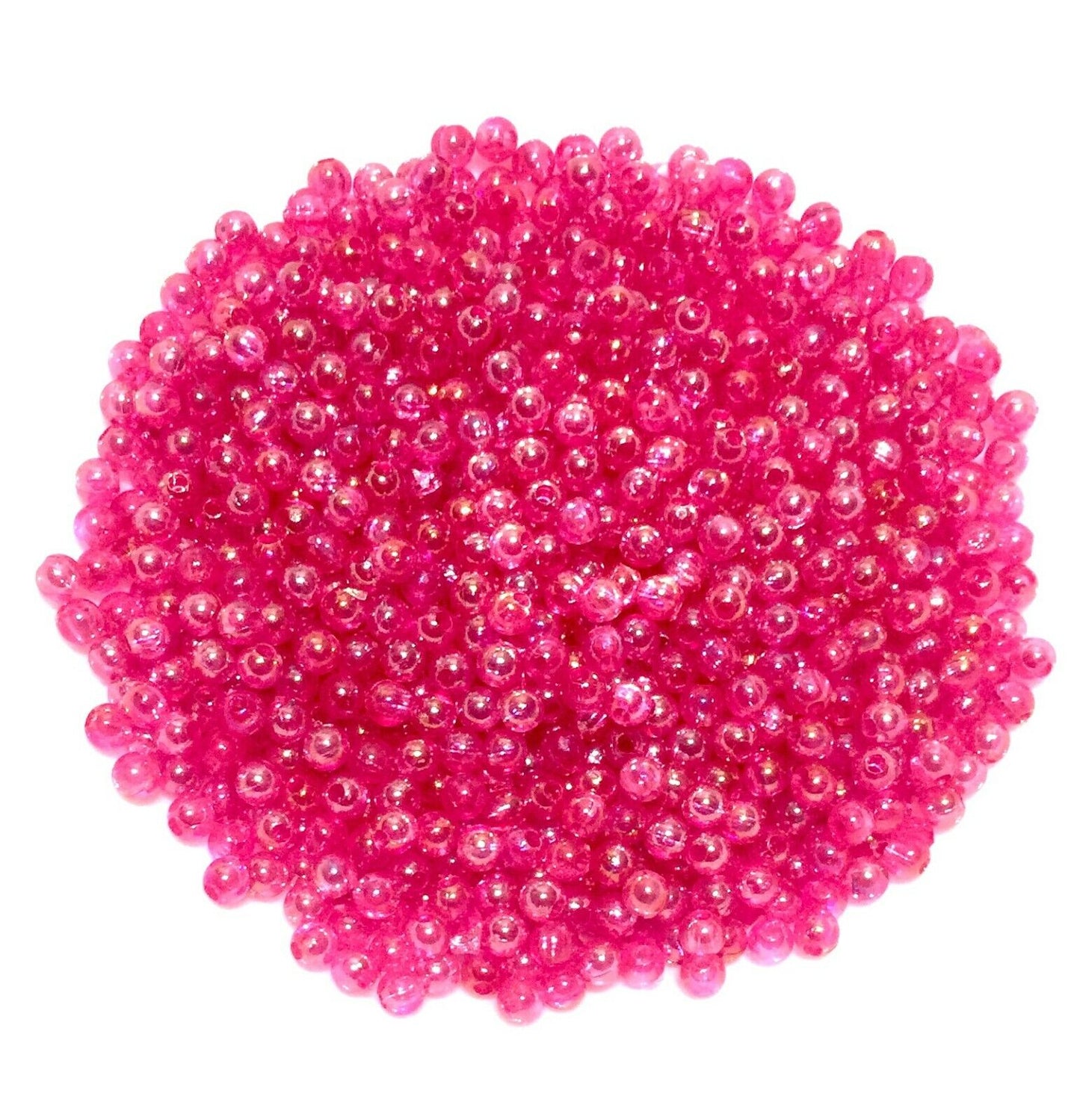 1000 pcs Small Acrylic 4mm Spacer Beads - Choose Iridescent, Pearl or Opaque