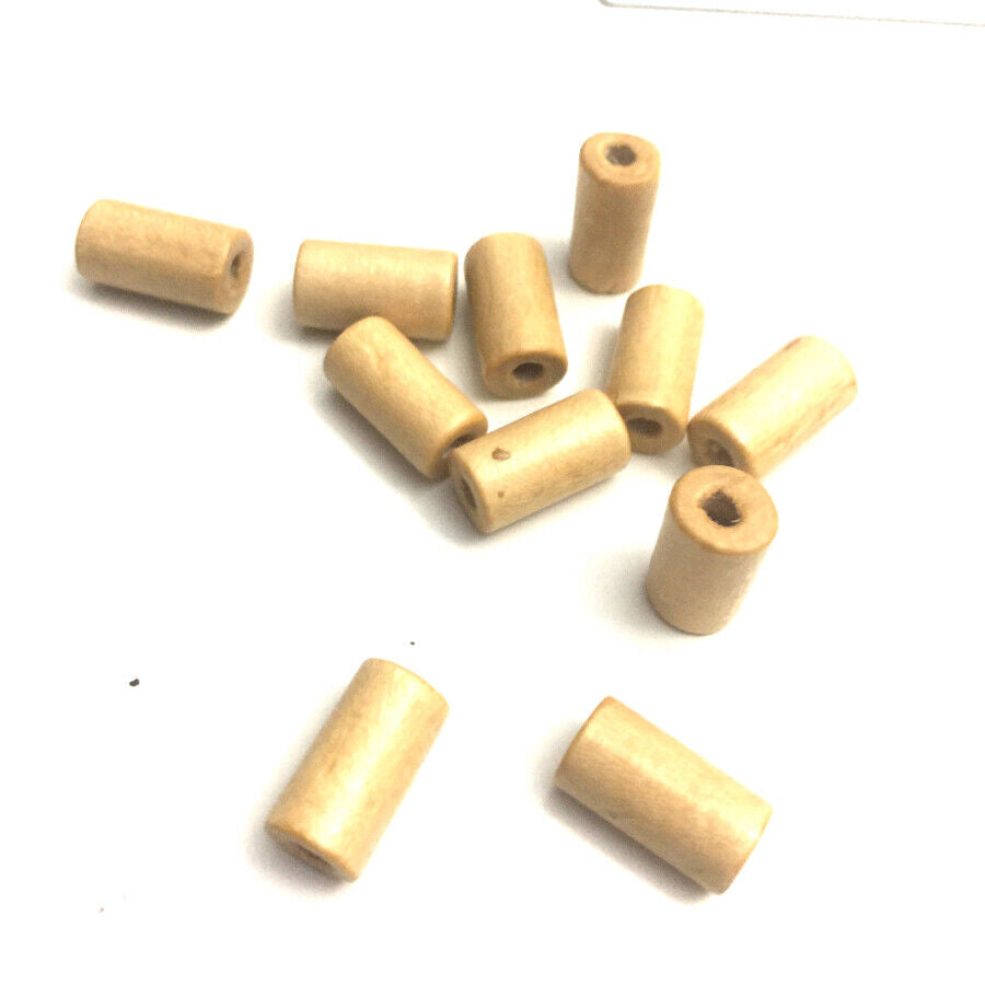 100x Wooden Tube Beads - Choose Your Colour