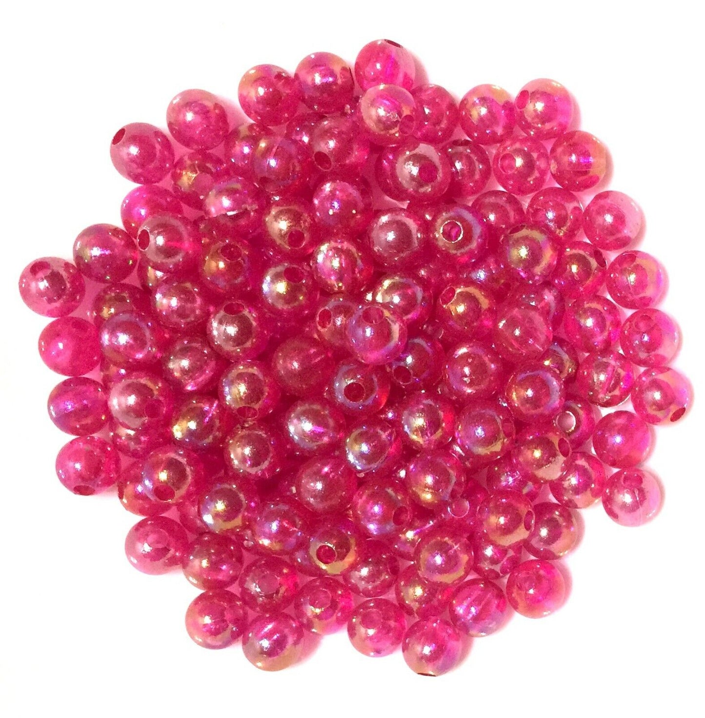 100x Acrylic 8mm Iridescent Coloured Beads - Choose Your Colour