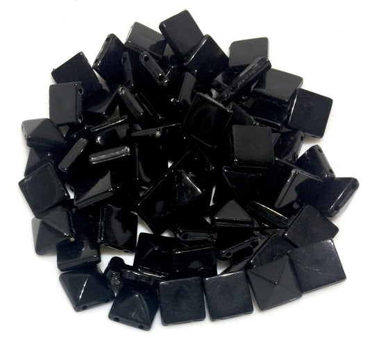 100x Pyramid 10x10mm 2 Hole Flat Back Acrylic Beads for Crafting -Pick Ur Colour