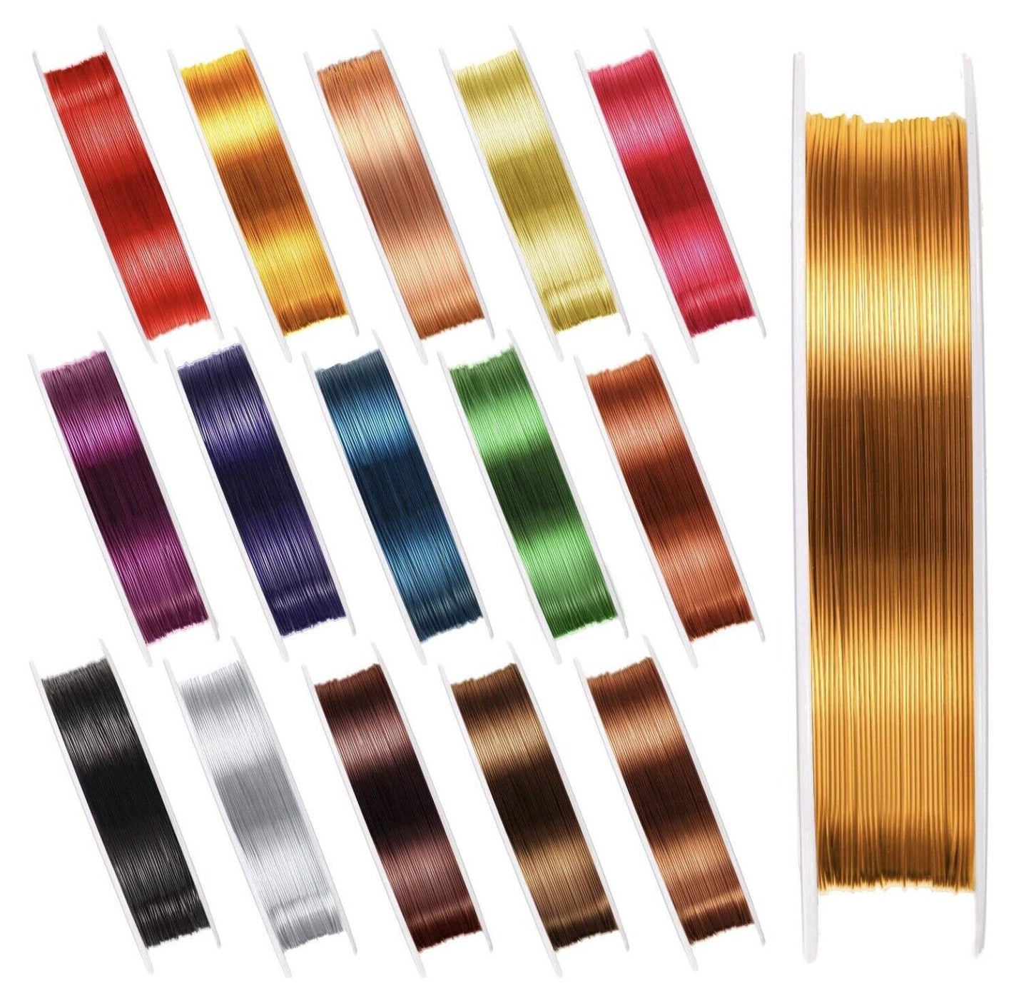 10x Yards 0.4mm Metallic Craft Wire for Jewellery Making - Choose Your Colour