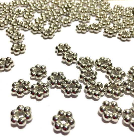 200x Silver or Gunmetal 9mm Acrylic Spacer Beads