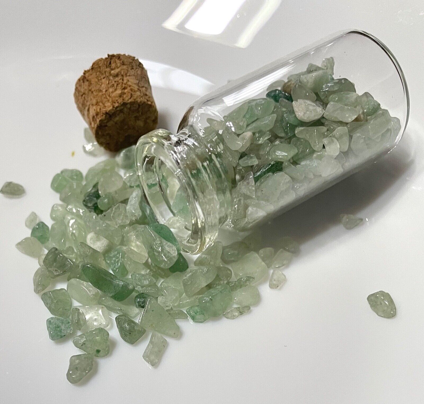 1x Wishing Bottle with Natural Stone Gemstone Chakra Crystal Chips Nuggets
