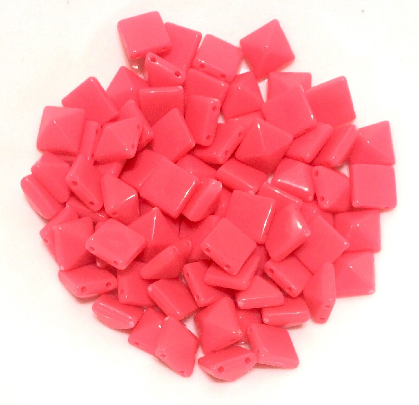 100x Pyramid 10x10mm 2 Hole Flat Back Acrylic Beads for Crafting -Pick Ur Colour