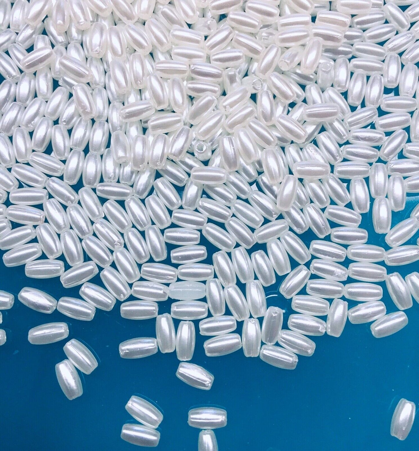 500 pcs Small Rice Pearl 6mmx3mm Acrylic Beads for Jewellery and Sewing Craft