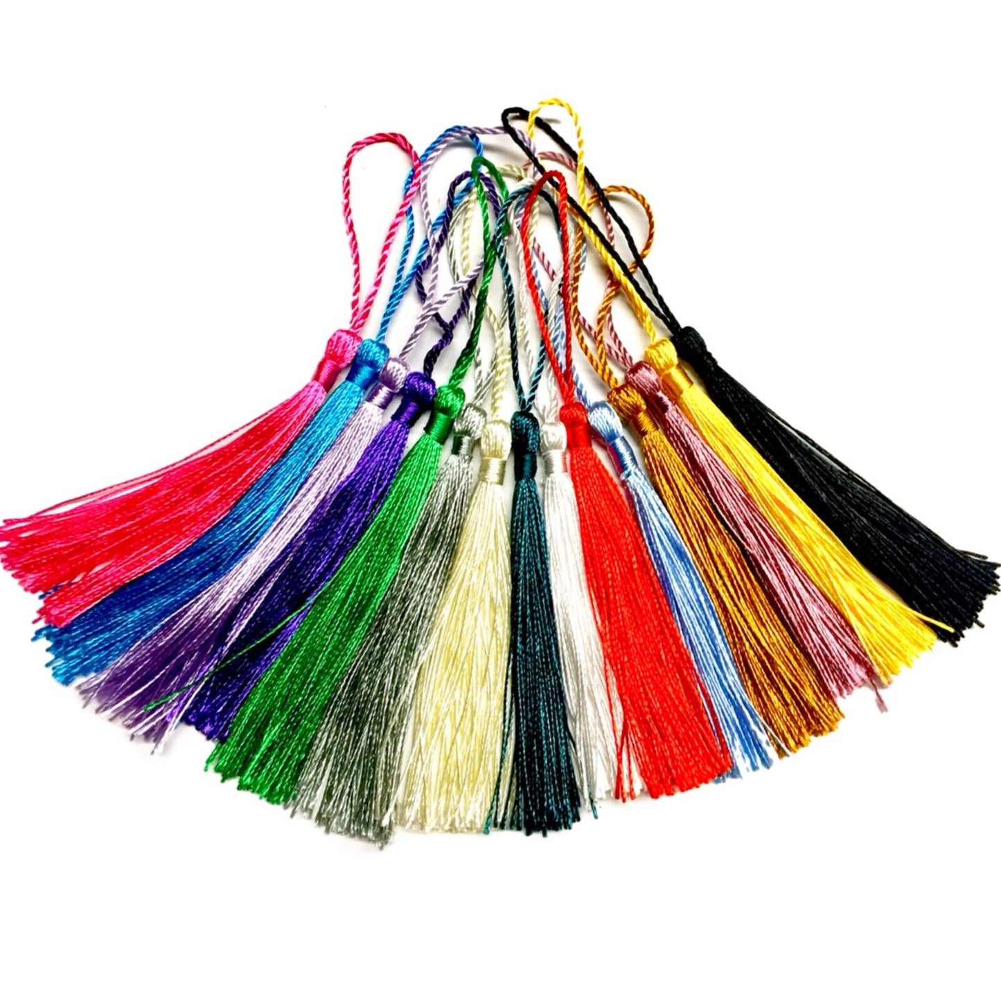 10x Satin Feel Colourful 13cm Tassels for Jewellery or Craft Making
