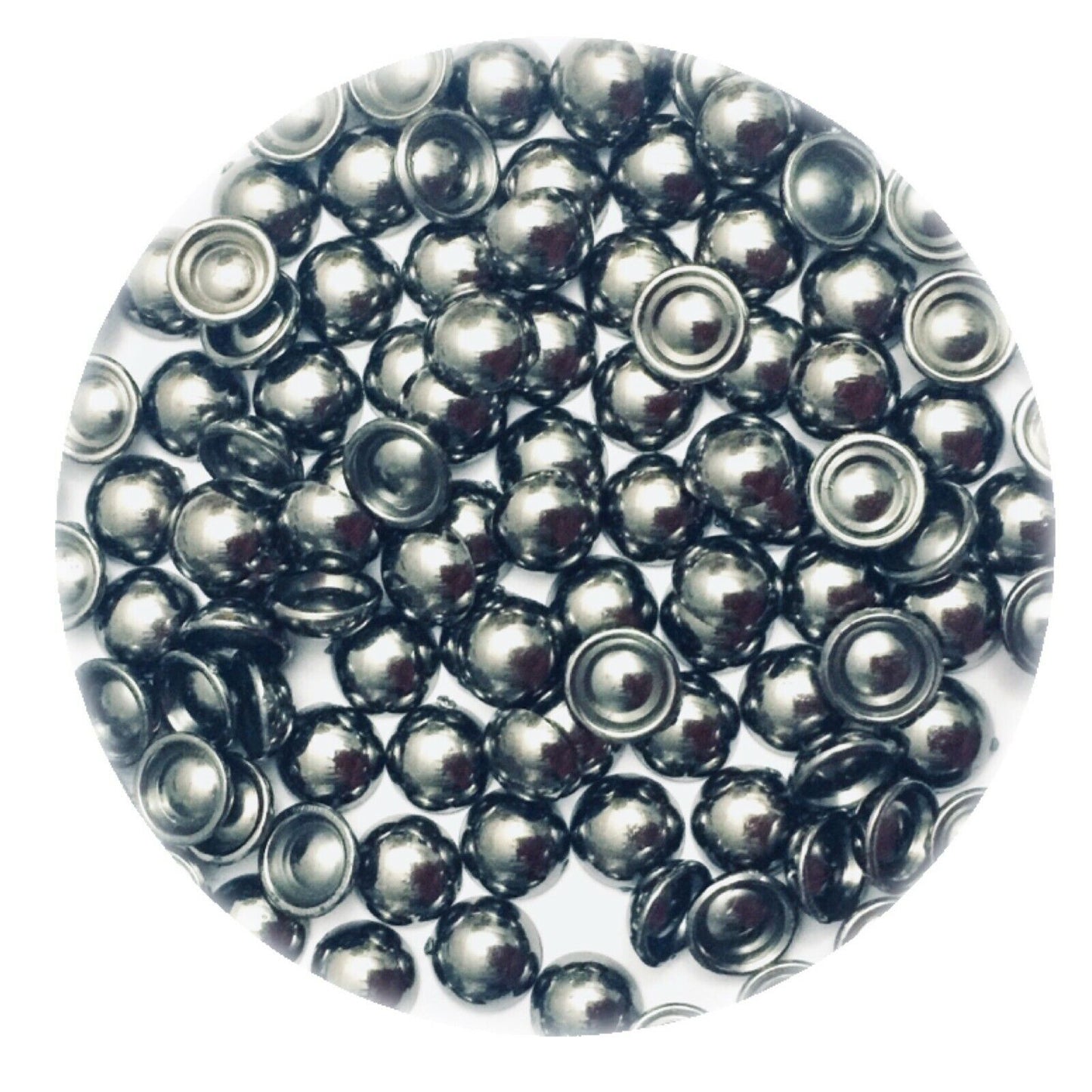 100x Half Pearl 10mm Metallic Flatback Resin Beads - Choose Your Colour