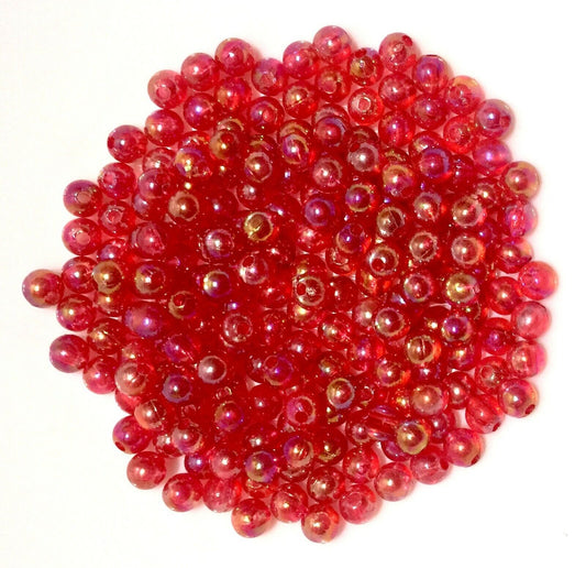 150x Acrylic 6mm Iridescent Coloured Beads - Choose Your Colour
