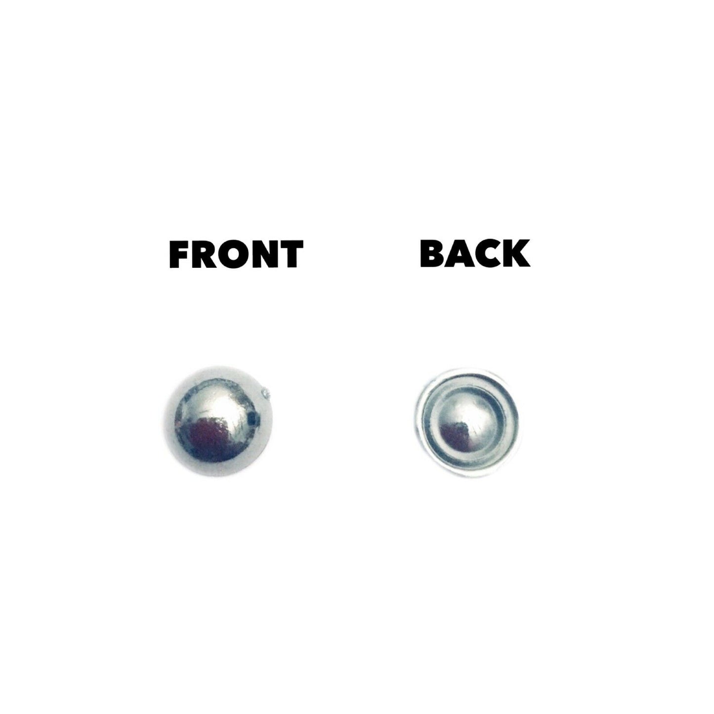 100x Half Pearl 10mm Metallic Flatback Resin Beads - Choose Your Colour