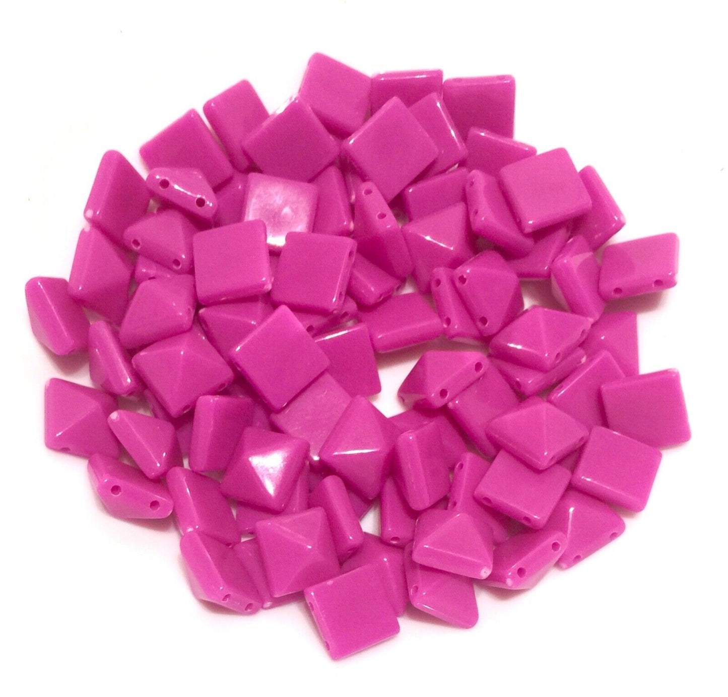 100x Pyramid 10x10mm 2 Hole Flat Back Acrylic Beads for Crafting -Pick Ur Colour