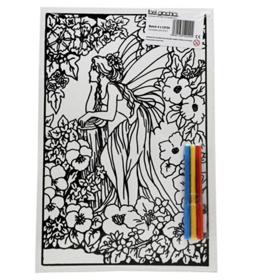 1x Big A3 Colouring Board with Free Fibre Pens and Crayons - Choose your Design