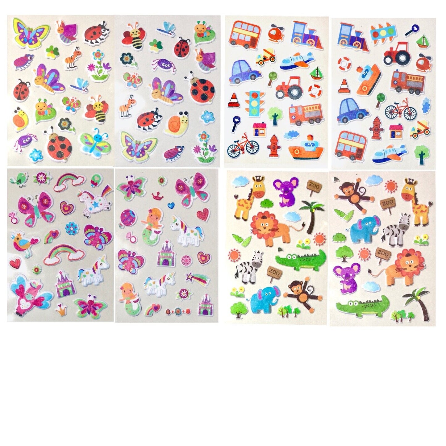 2x Sheet Multi Design 21x15cm 3D Puffy Sticker - Choose Your Design