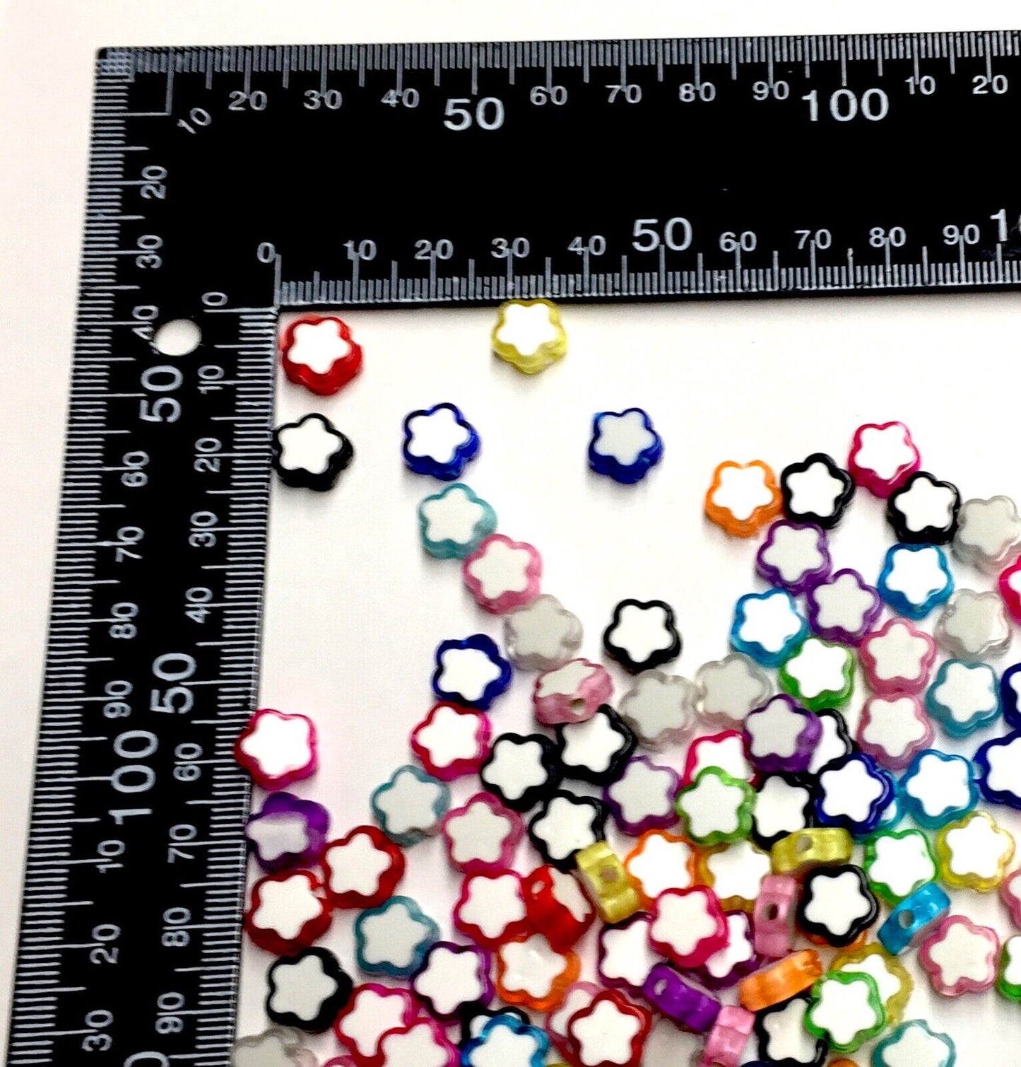 100x Mix Coloured Star Shaped Beads - Pick Your Style