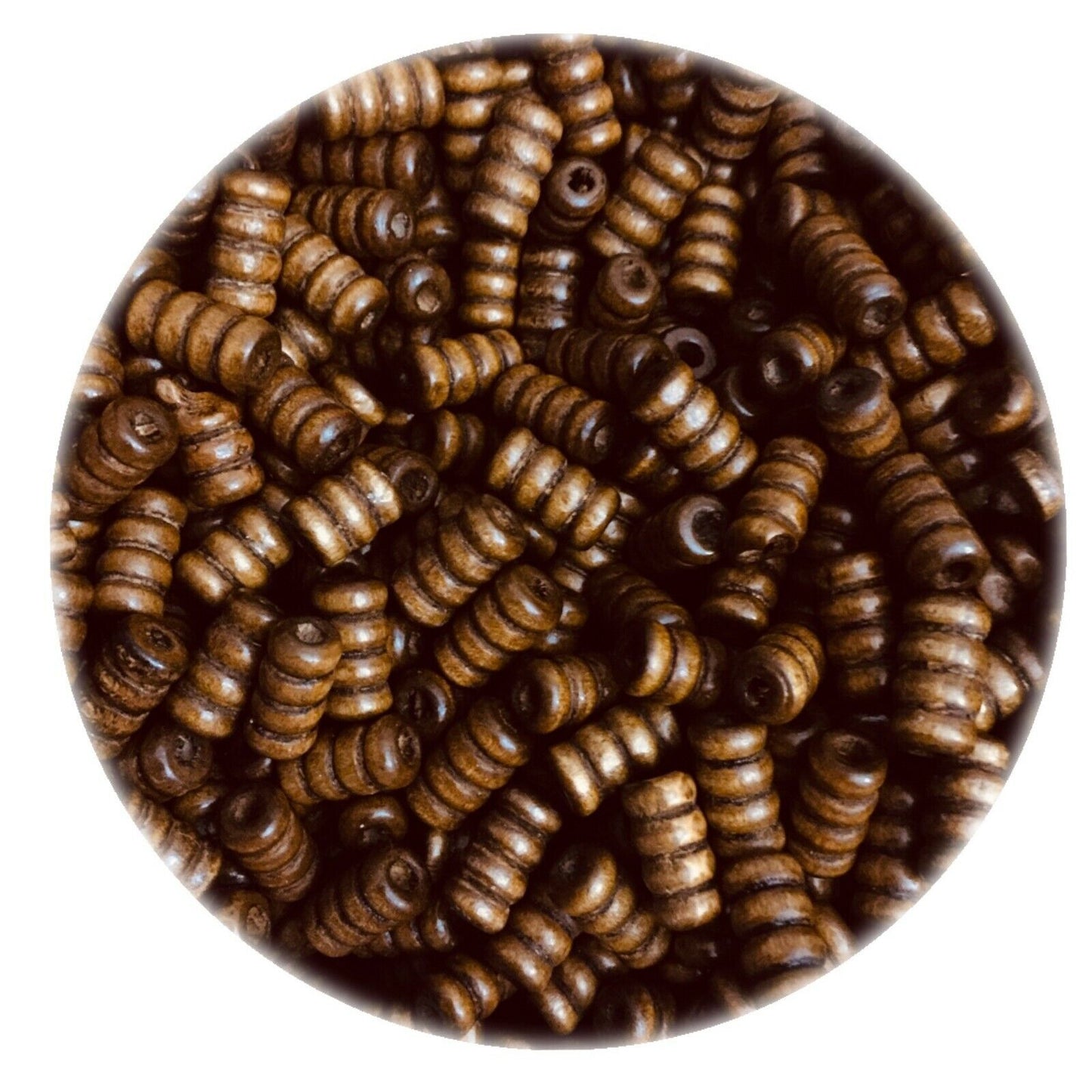 100x Curvy Spiralled Wooden Tube Beads 12x7mm