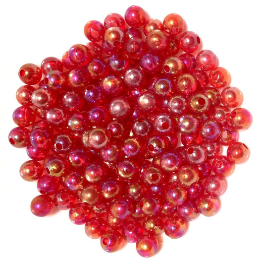 100x Acrylic 8mm Iridescent Coloured Beads - Choose Your Colour