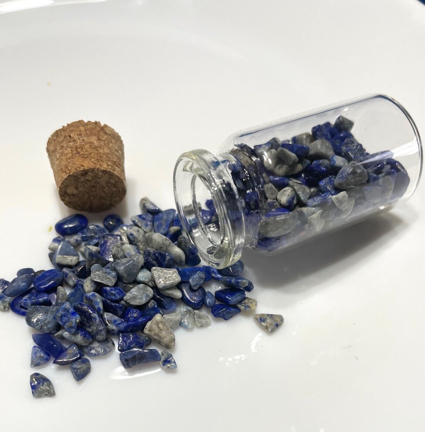 1x Wishing Bottle with Natural Stone Gemstone Chakra Crystal Chips Nuggets