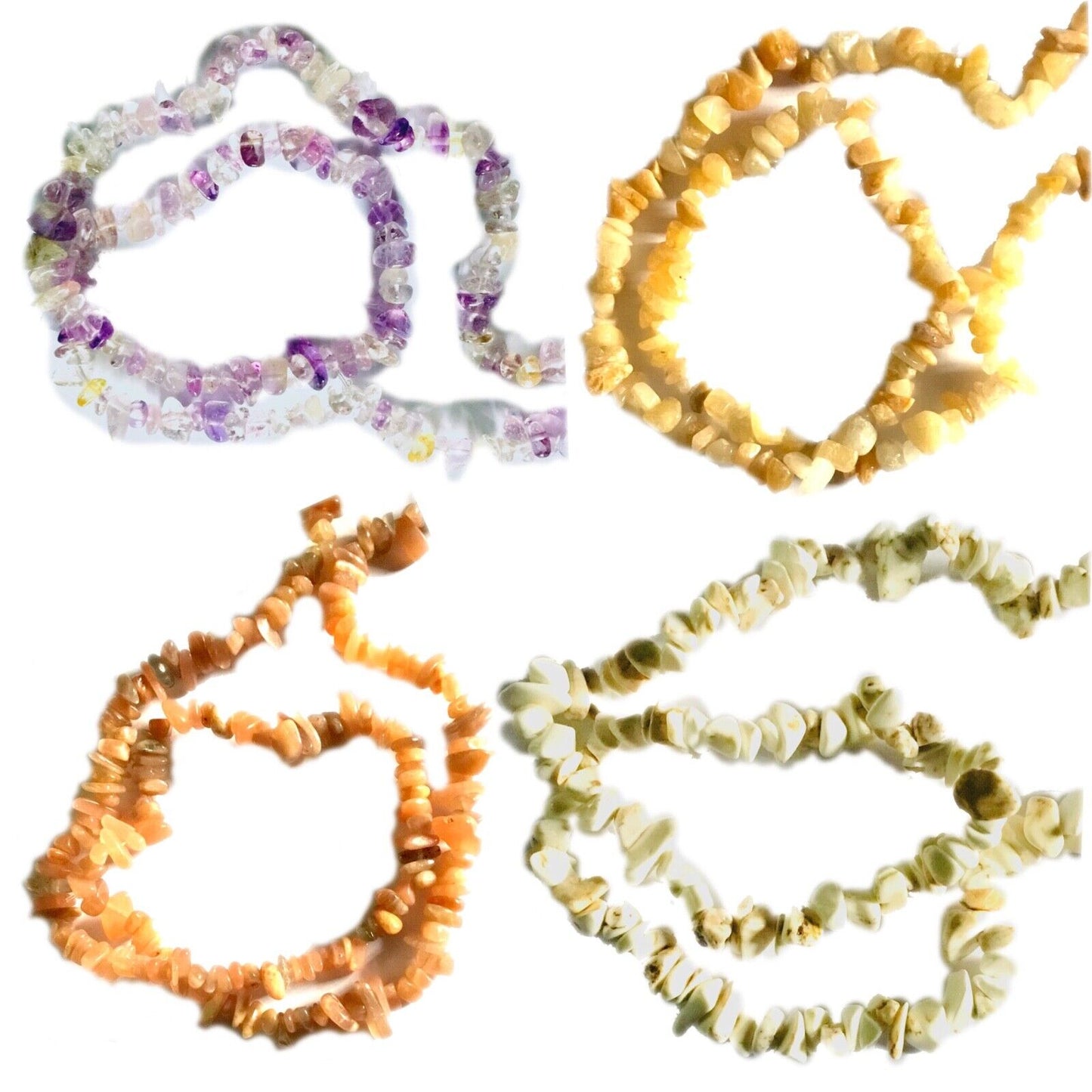 1x Strand 35cm Long Natural Stone Gemstone Chakra Crystal Chips Nugget with Hole