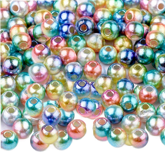 1000x Tiny 3mm Rainbow Mermaid Faux Pearl Beads for Jewellery Craft Making