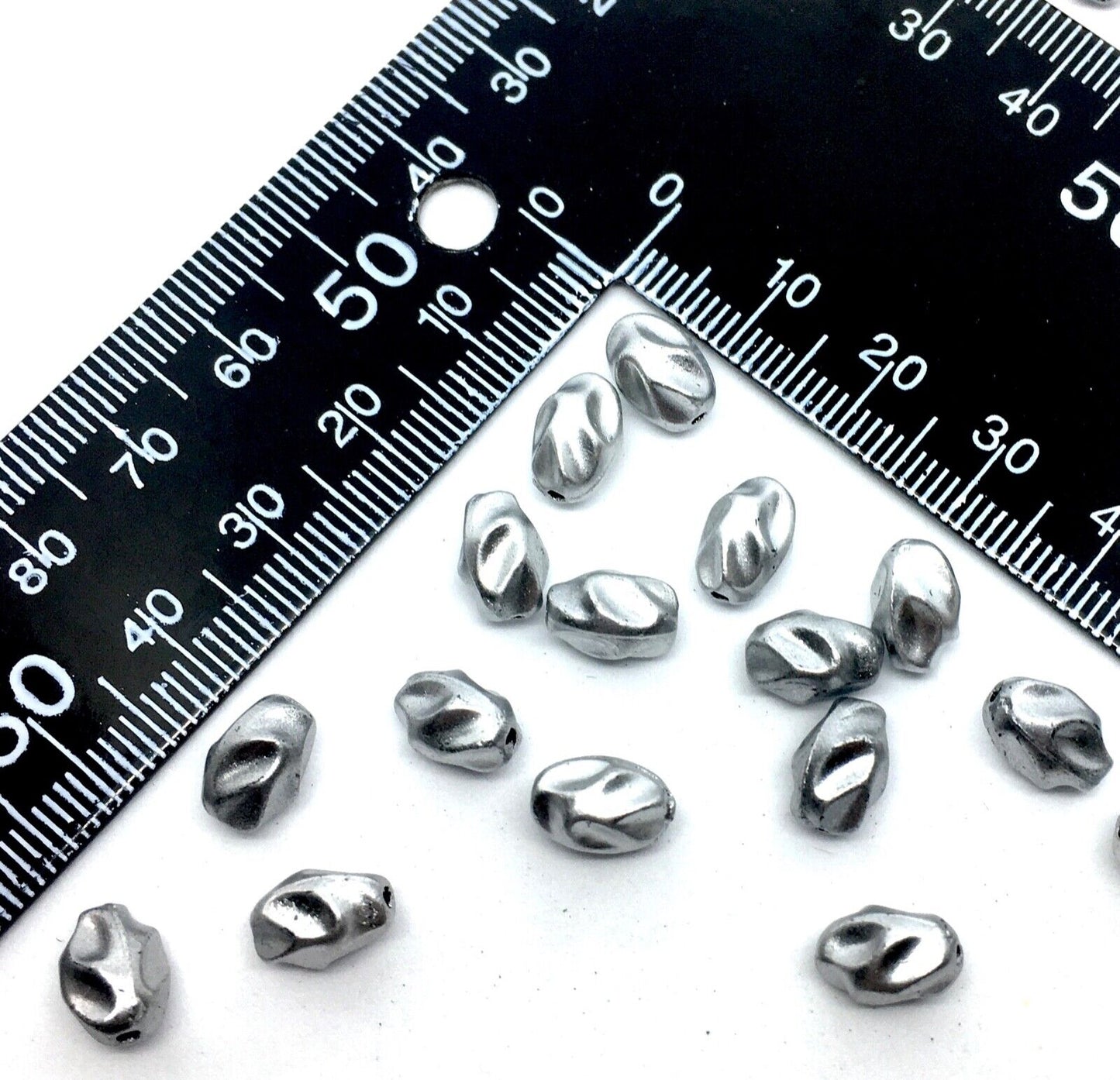 100x Spherical 10mmx5mm Fancy Metallic Acrylic Beads for Jewellery Making
