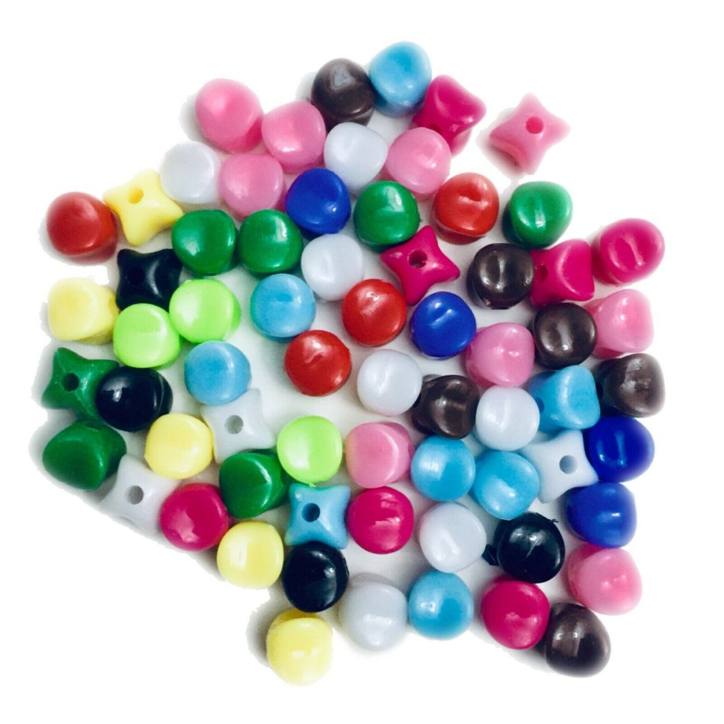 50x Mix Coloured 9mm Special Shaped Beads - Pick Your Style