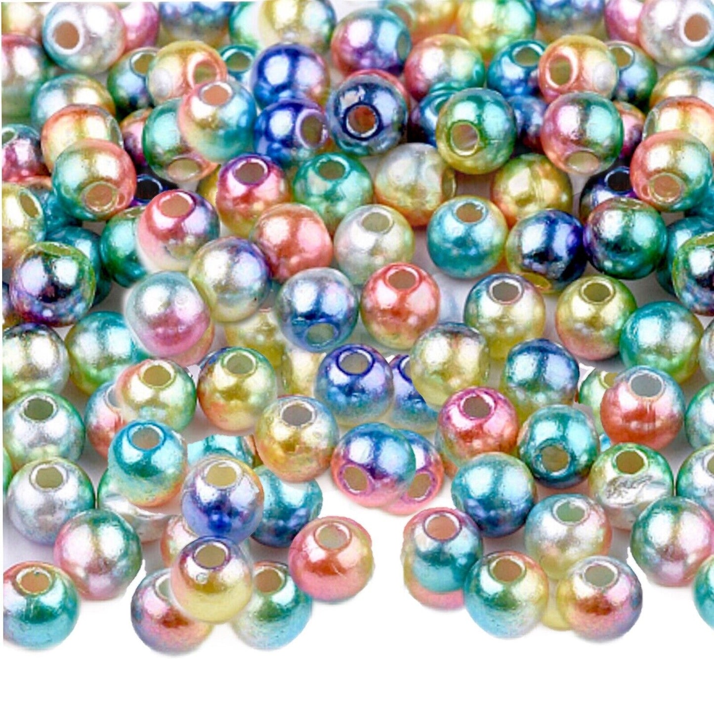1000x Tiny 3mm Acrylic Faux Pearl Beads for Jewellery Making - Pick Your Colour