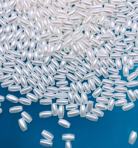 250 pcs Tiny Rice Pearl 6.0-6.5mmx3.0-3.5mm Beads for Jewellery and Sewing Craft
