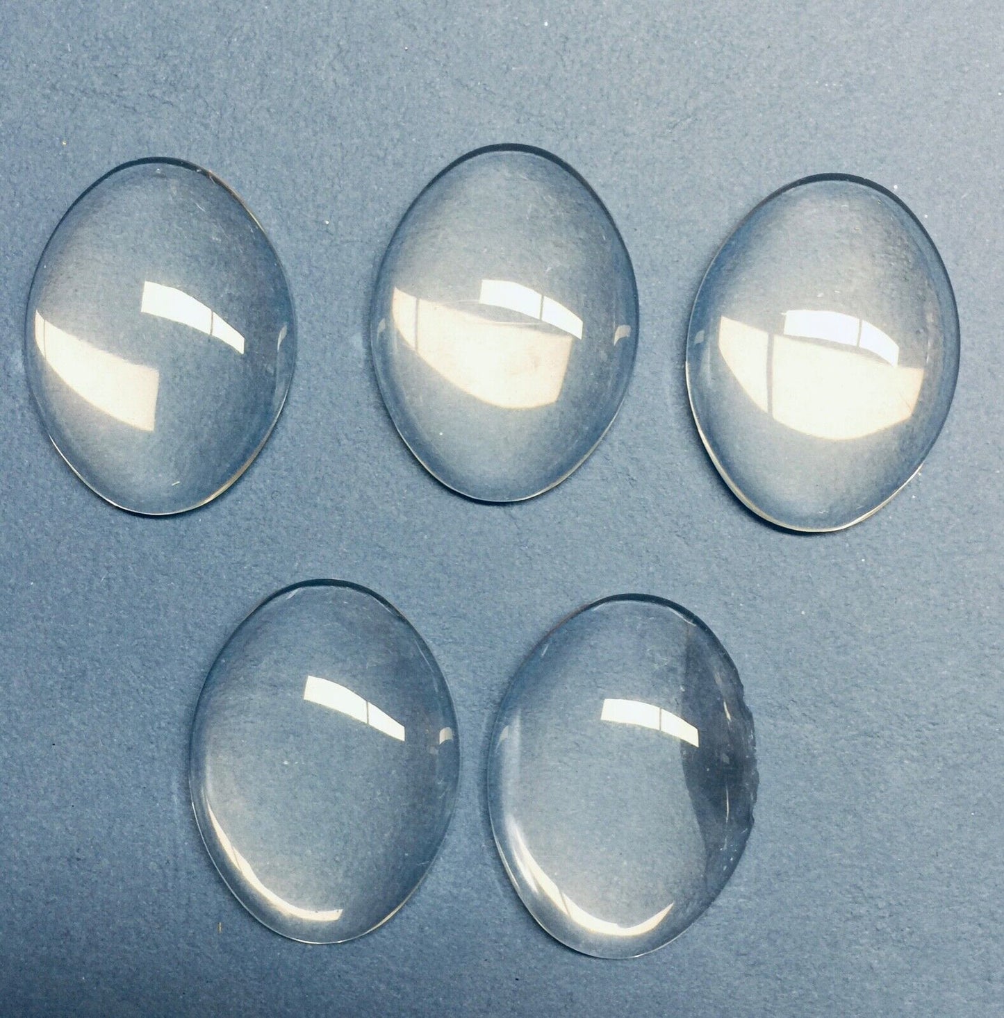 5x/10x/15x Clear Glass Flat Cabochon for Jewellery Making - Round, Heart or Oval