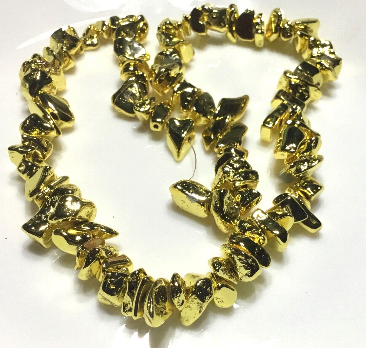 1x Strand 35cm Long Natural Stone Gemstone Chakra Crystal Chips Nugget with Hole