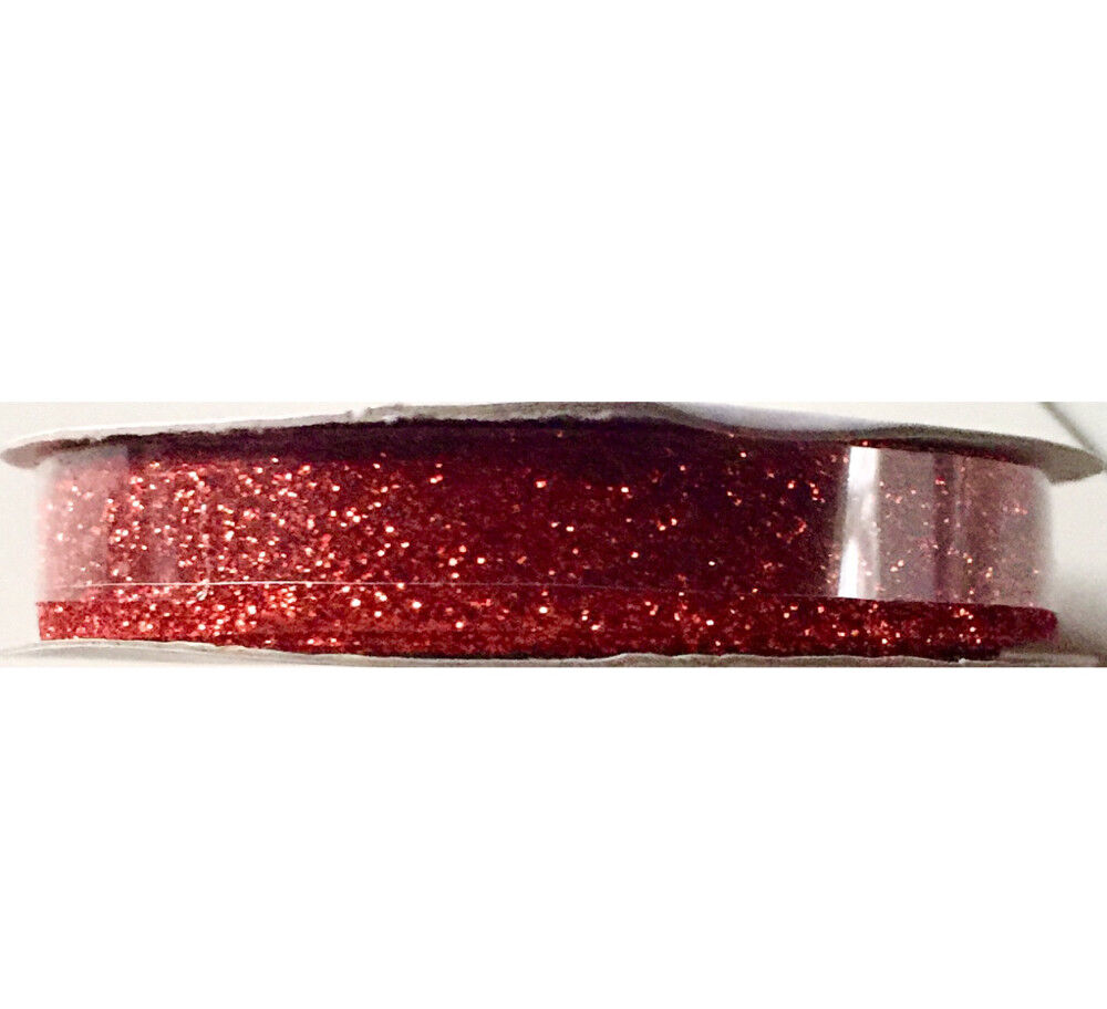 2x 10mm Glitter Craft Ribbon 3yds per roll - Pick Your Colour