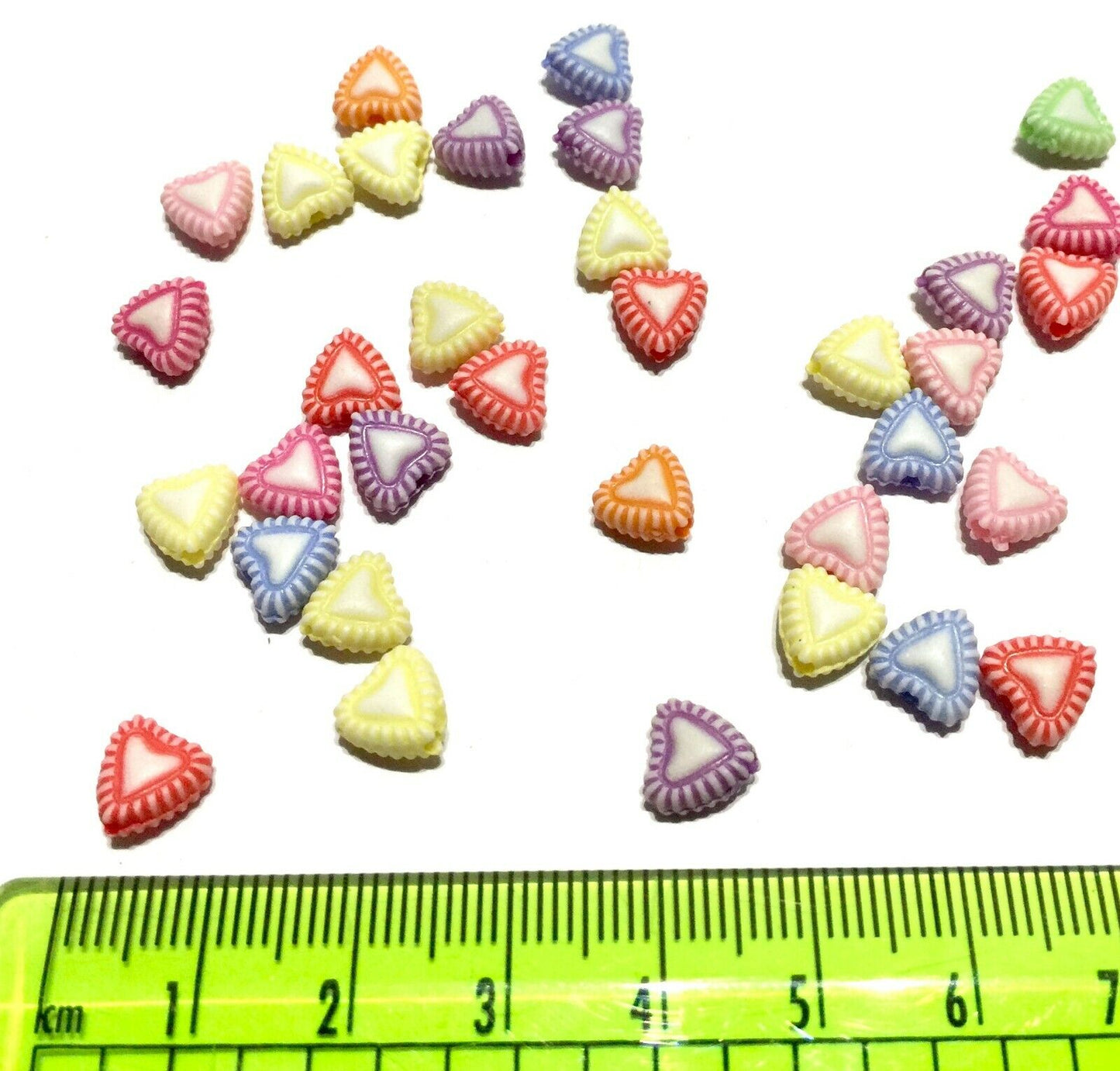 100x Heart Shape and Heart Design Acrylic Spacer Beads - Pick Your Style