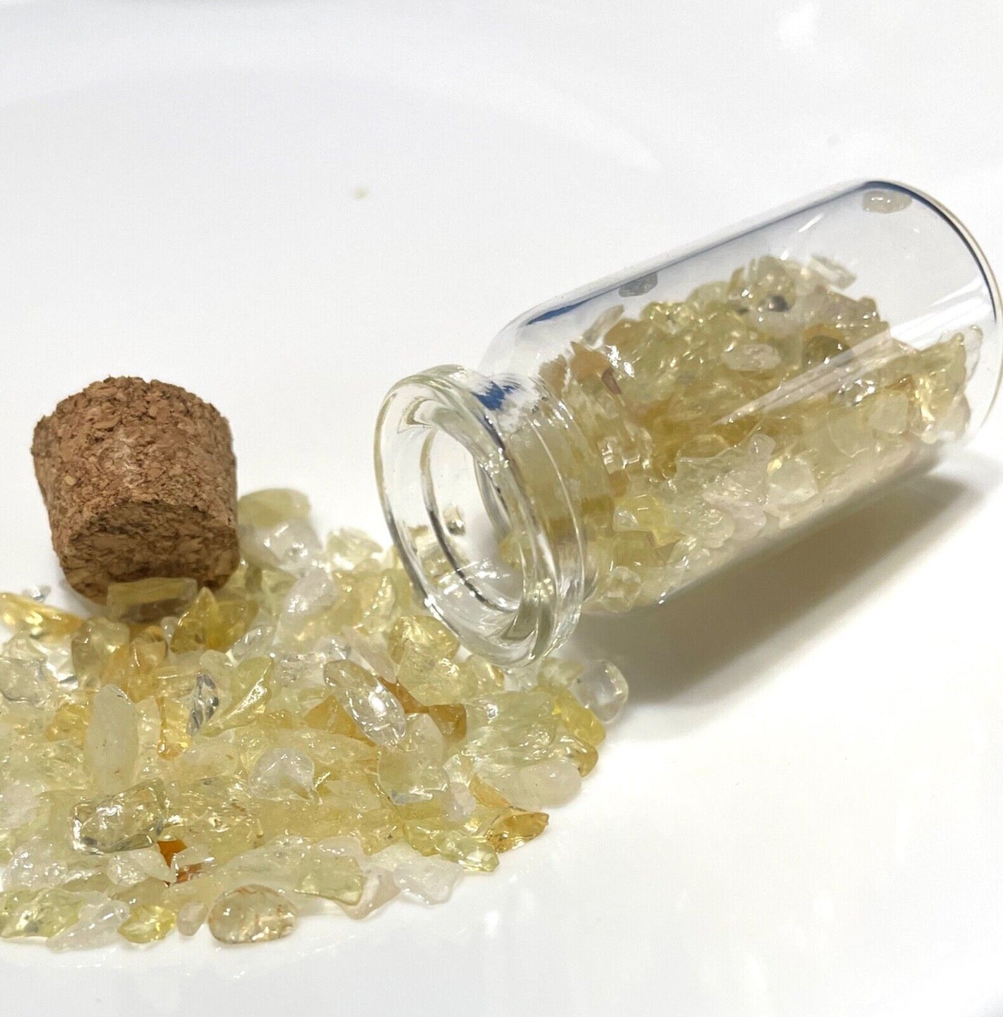 1x Wishing Bottle with Natural Stone Gemstone Chakra Crystal Chips Nuggets