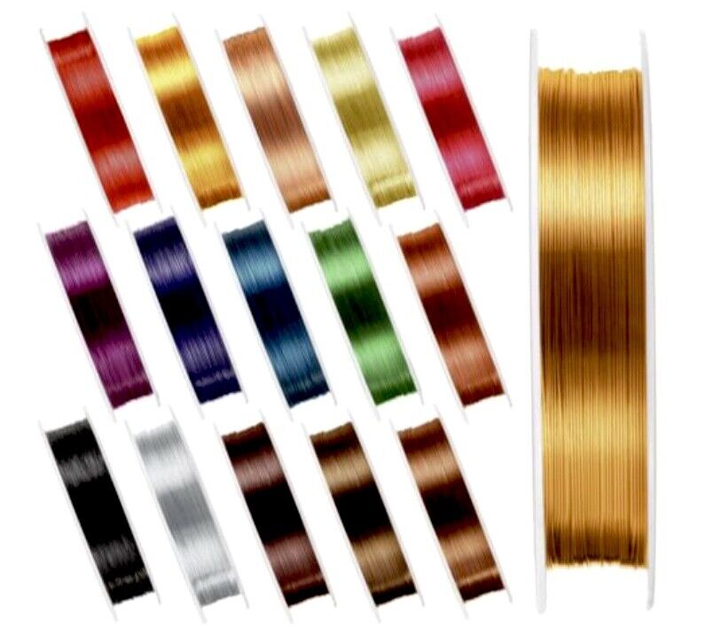 10x Yards 0.4mm Metallic Craft Wire for Jewellery Making - Choose Your Colour