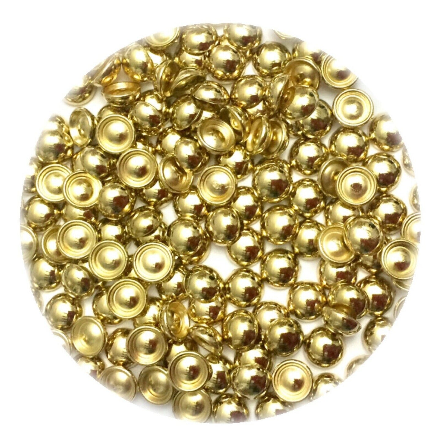 100x Half Pearl 10mm Metallic Flatback Resin Beads - Choose Your Colour