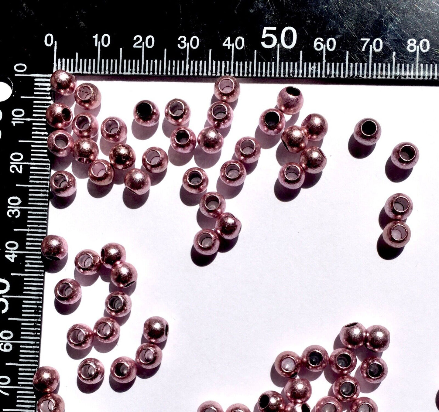 150x Large Hole 6mm Metallic Acrylic Spacer Beads for Jewellery Making
