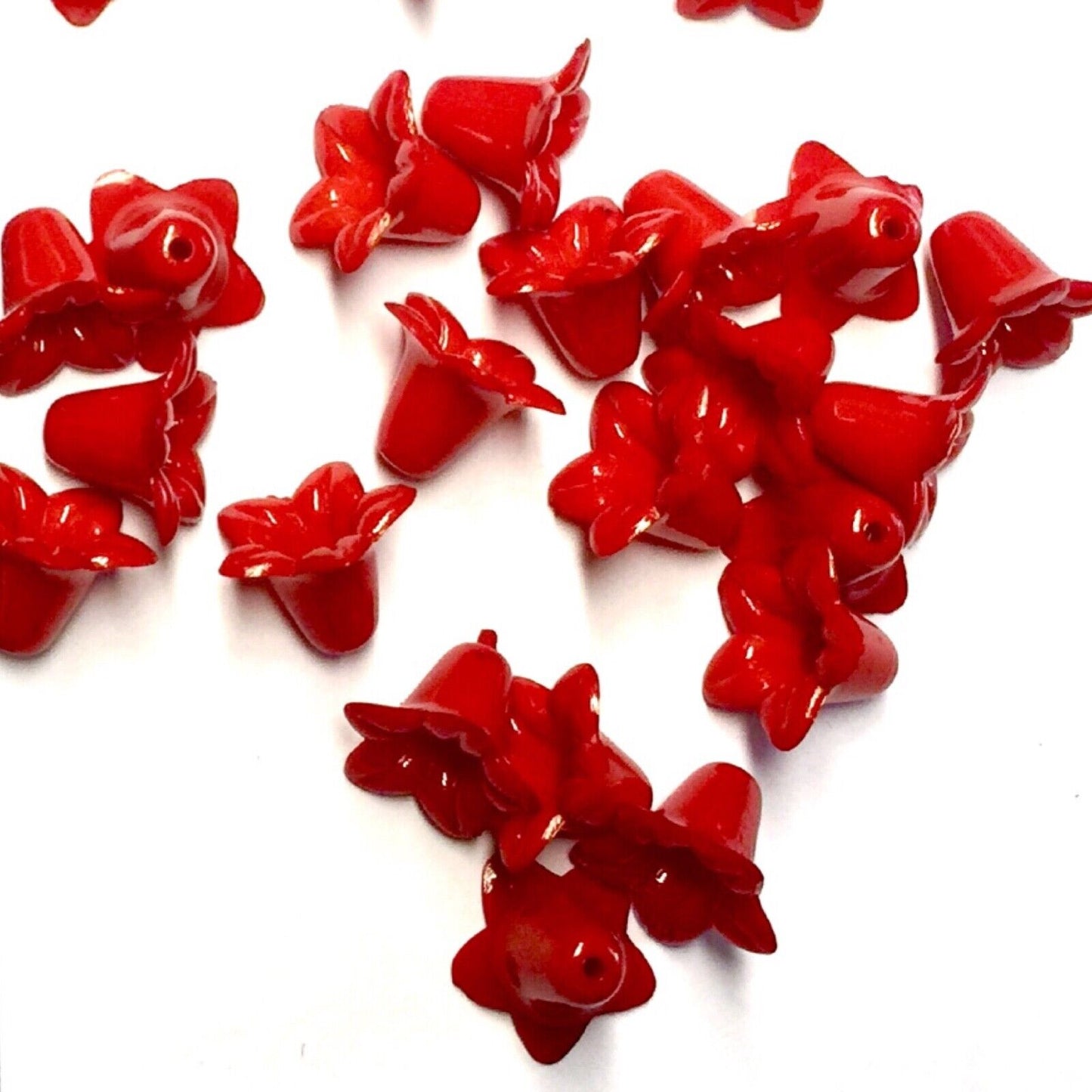 30x Large Frosted or Opaque Acrylic Flower Bead Caps 17x12mm - Pick Your Colour