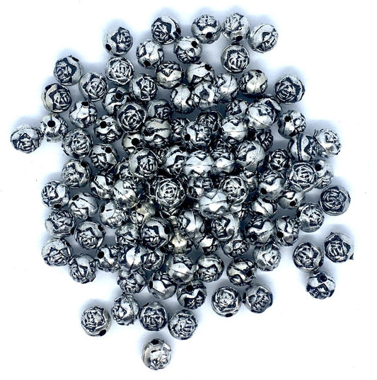 100x Antique Silver Gold Tibetan Style Acrylic Spacer Beads for Jewellery Making