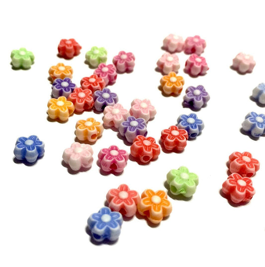 150x Flower Acrylic Beads - Pick Your Style