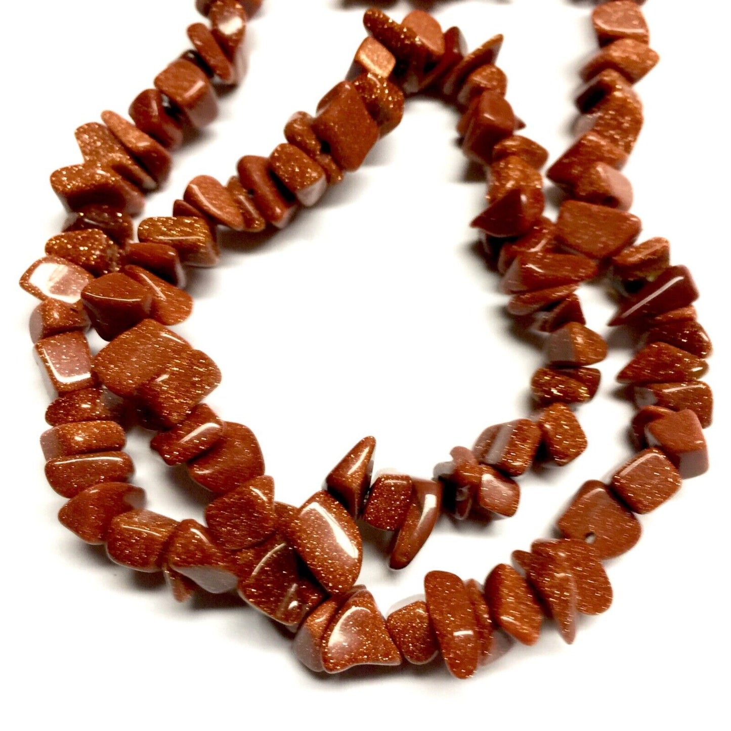 1x Strand 35cm Long Natural Stone Gemstone Chakra Crystal Chips Nugget with Hole