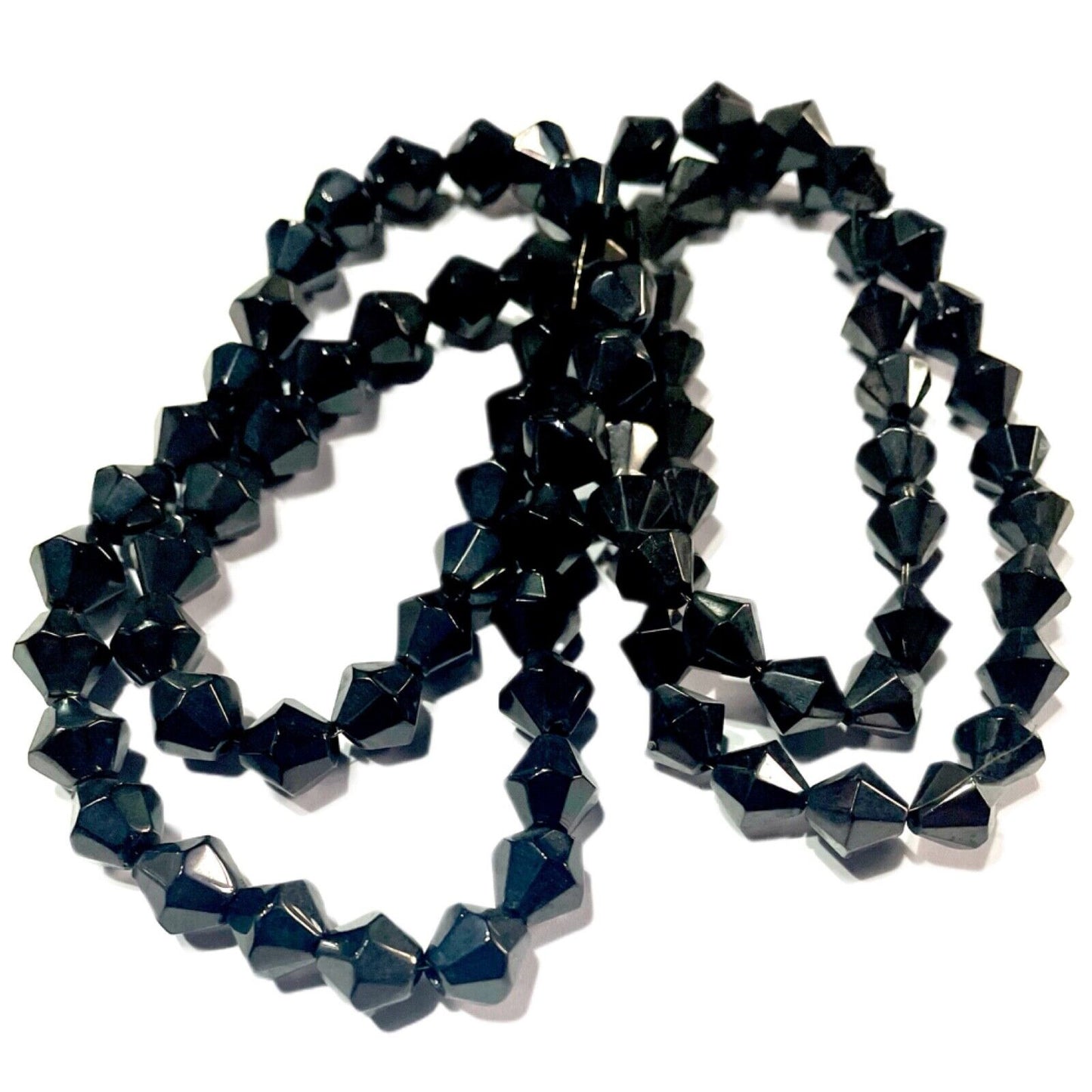 2x Strand Black Bicone 8mm Glass Beads for Jewellery Making