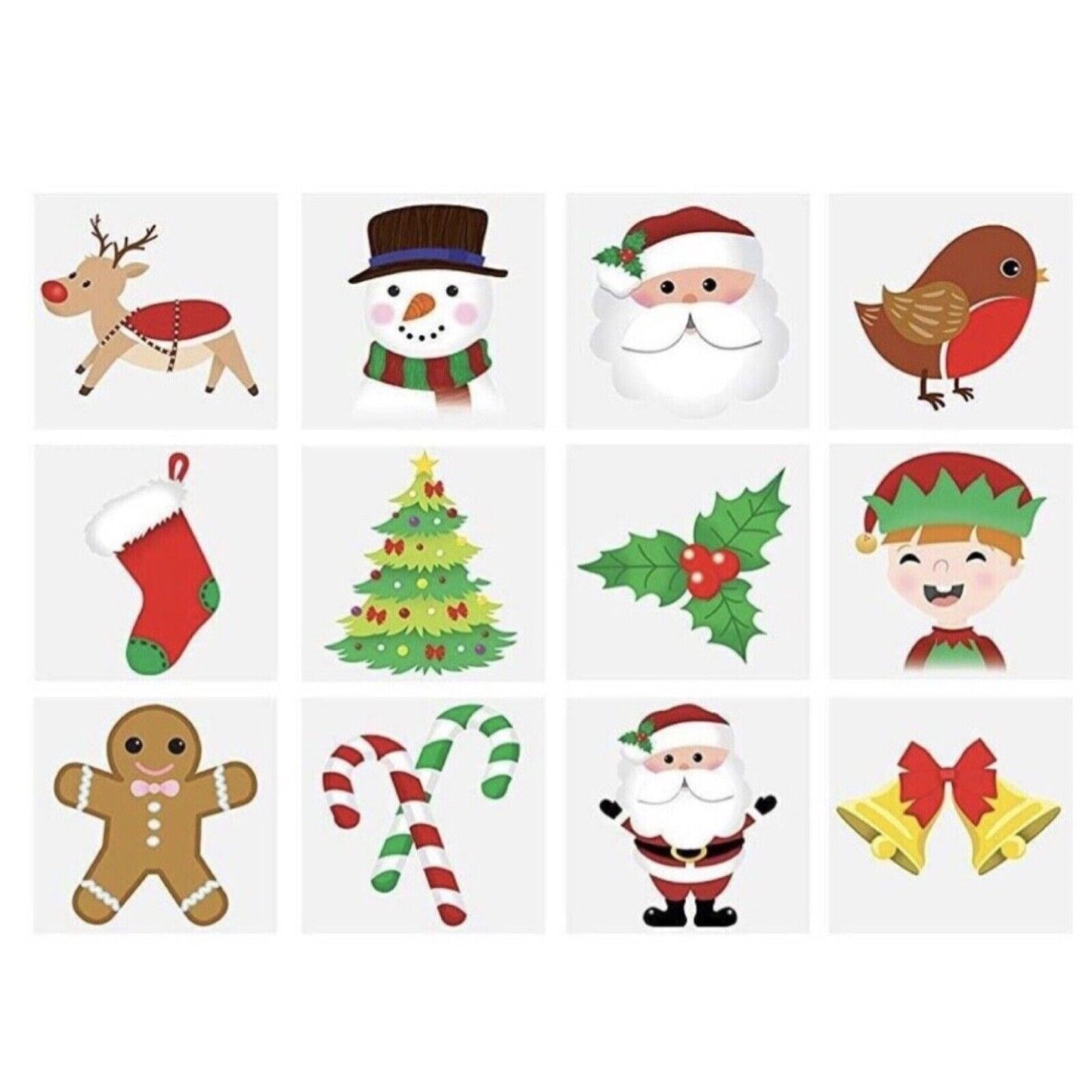 48x Henbrandt Christmas Temporary Tattoos for Christmas Stockings Party Fillers