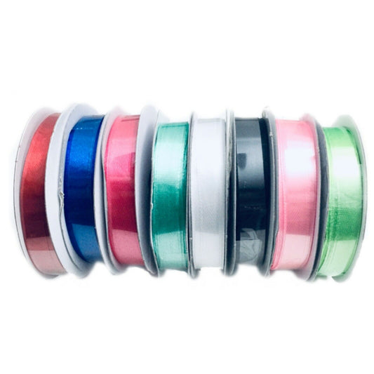 1x Roll Multi Colour 4yds 15mm Satin Craft Ribbon