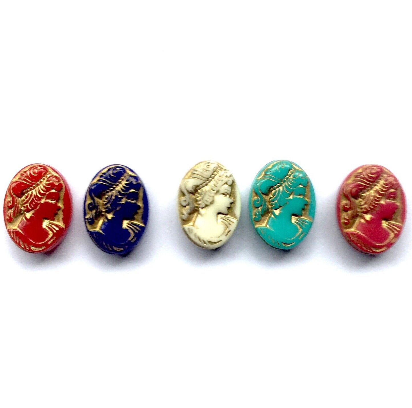 20x Metal Enlaced 5 Colour Victorian Antique Style Oval 18mmx13mm Charm Beads