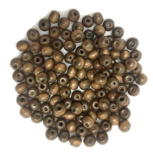 200x Light Brown 6mm Wood Beads