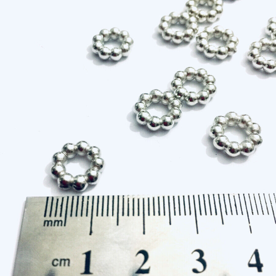 150x Silver 12mmx3mm Ring Beads
