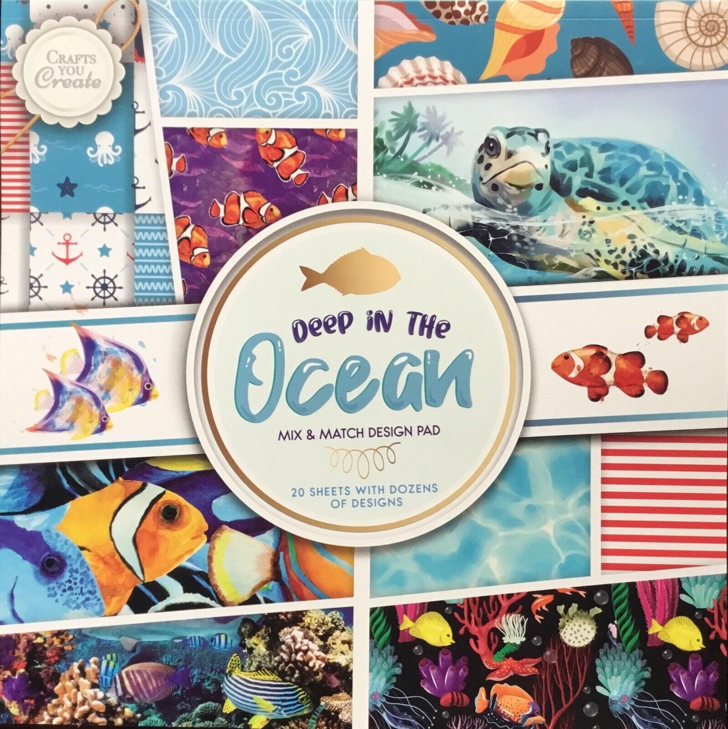 Deep in the Ocean Mix & Match 20 page Design Pad for Paper Craft - 30cm x 30cm