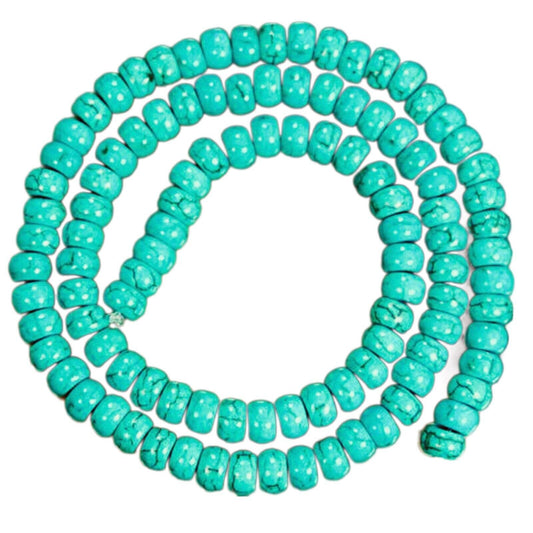 1 strand Rondelle Howlite Turquoise 8mm x 5mm Beads (78pcs)