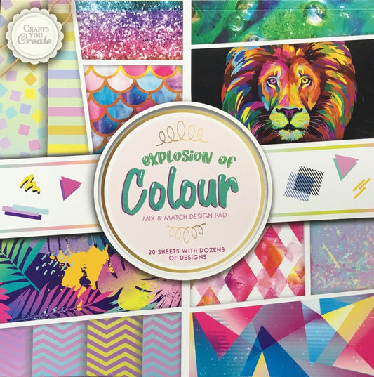 Explosion of Colour Mix & Match 20 page Design Pad for Paper Craft - 30cm x 30cm