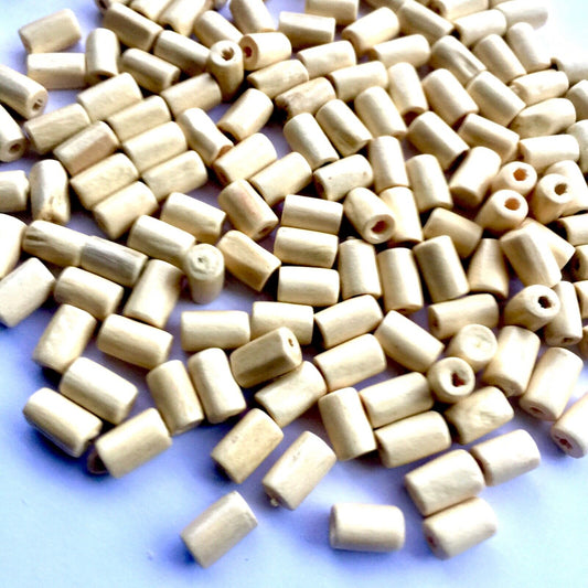 200x Natural Wood 8mm x 5mm Barrel Tubular Beads for Crafts