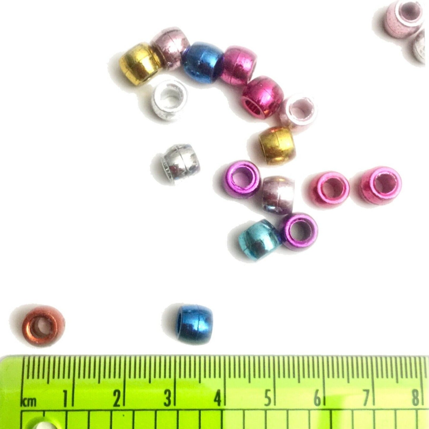 150x Multi Colour Metallic Large Hole Pony Beads