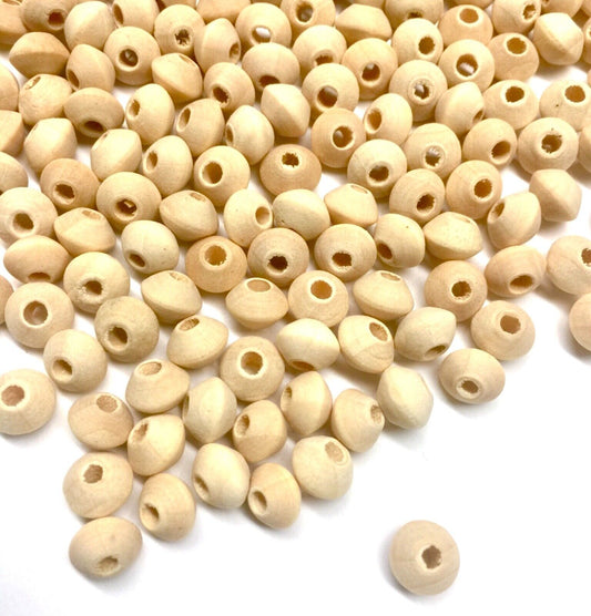 100pcs Undyed Natural Mocassin 8x6mm Rondelle Wood Beads